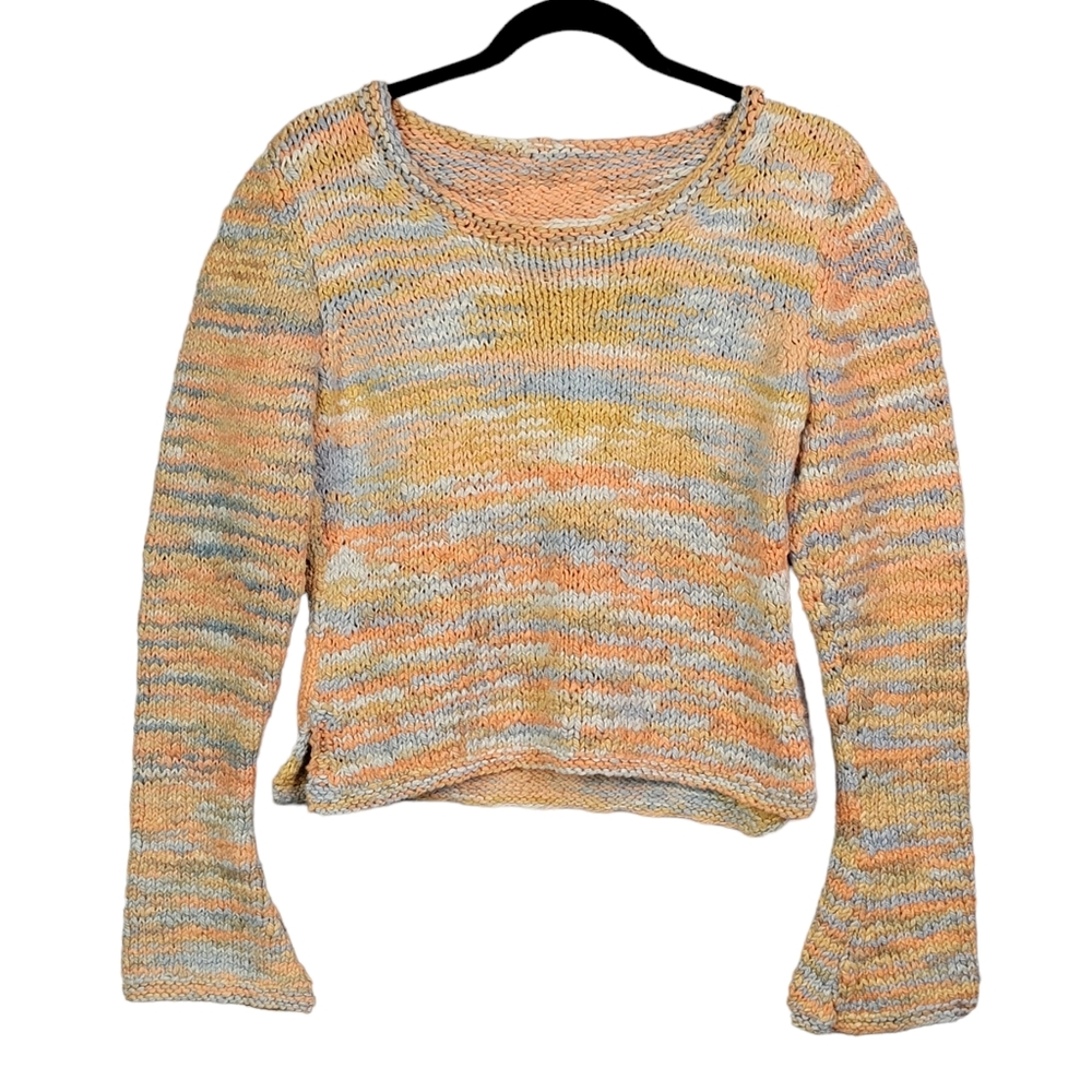 Handmade Homemade Knitted 90's Y2K Sunrise Spring Palette Crop Top Sweater